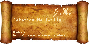 Jakatics Maximilla névjegykártya